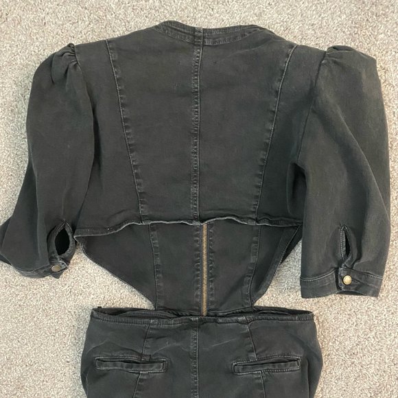 Retrofête Kiara Jumpsuit, Jet Black Denim (M) - Picture 5 of 7